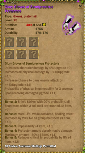 Glory Gloves of Semiprecious Protectors