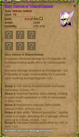 Glory Helmet of Wizard Healer