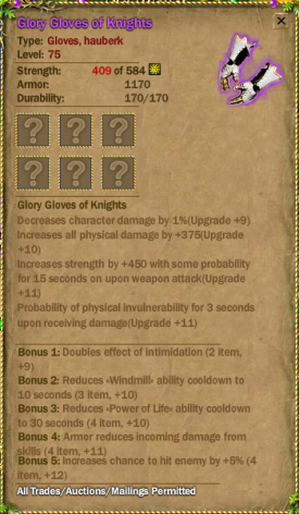 Glory Gloves of Knights